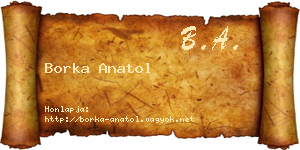 Borka Anatol névjegykártya